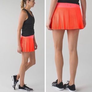 Lululemon Pleat To Street Orange Skirt